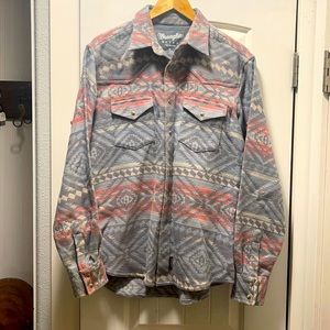 Men’s Medium Retro Wrangler long sleeve pearl snap
